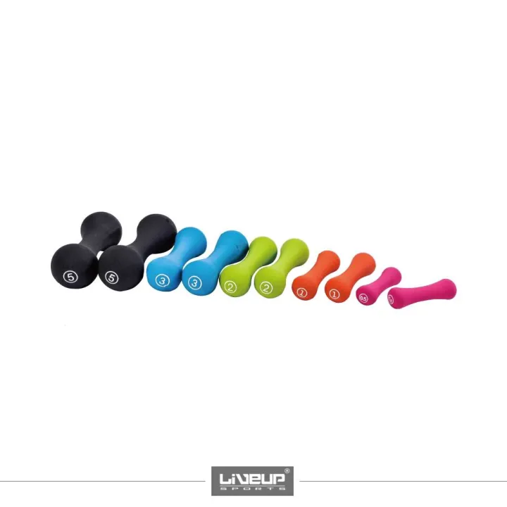 Neoprene Coated Dumbbells Pair - Weight: 0.5kg to 5kg - Premium Quality Home Gym and Fitness Product by LiveUp