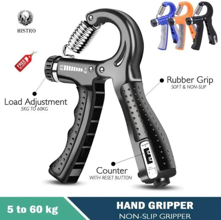 Automatic Counting Hand Gripper Adjustable Resistance Non-Slip Hand Grip Strength Trainer Fingers Wrist Forearm Exerciser Workout Gear Home Gym Exercise Equipment 5-60KG