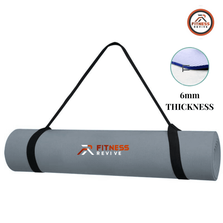 Yoga Mat 6mm-Anti-Slip High-Density EVA Exercise Mat for Men & Women | 72 x 24 Inches | Non-Toxic Gym Mat for Yoga, Pilates, Stretching & Home Workout | Lightweight with Carry Strap