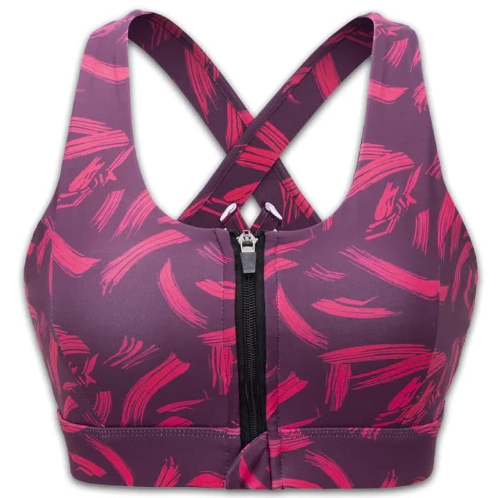 Women Front Zipper High Impact Sports Bra