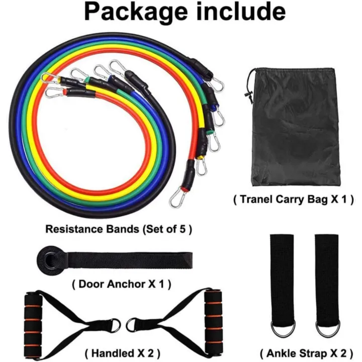 Power Exercise Resistance Band Set for Pull Up Body Fitness & Workout Loop Bands with Door Anchor