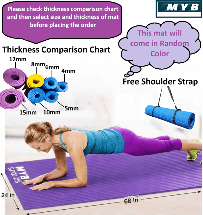 8mm Yoga Mat for Women and Men, Anti Slip Best Quality Exercise Mat