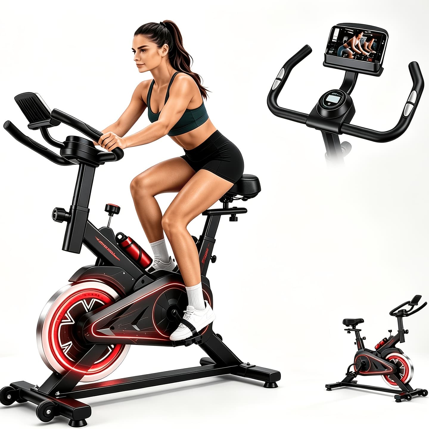 Upgraded Home Indoor Stationary Bike Multi-Level Adjustable
