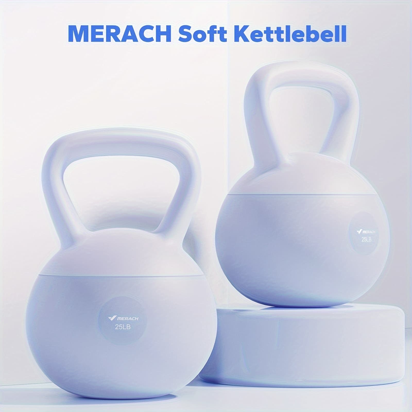 MERACH Soft Kettlebell, Non-Slip Wide Grip Handle, Soft Cushioned Horizontal Base, Filled with Fine Mineral Sand, Premium Kettle Bell for Safe Strength Training