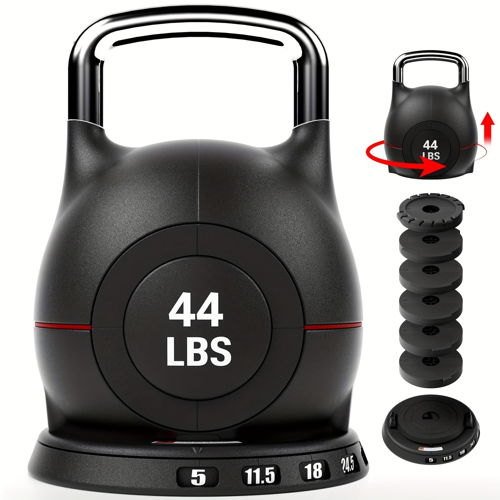 44LB Adjustable Kettlebell Black/Pink