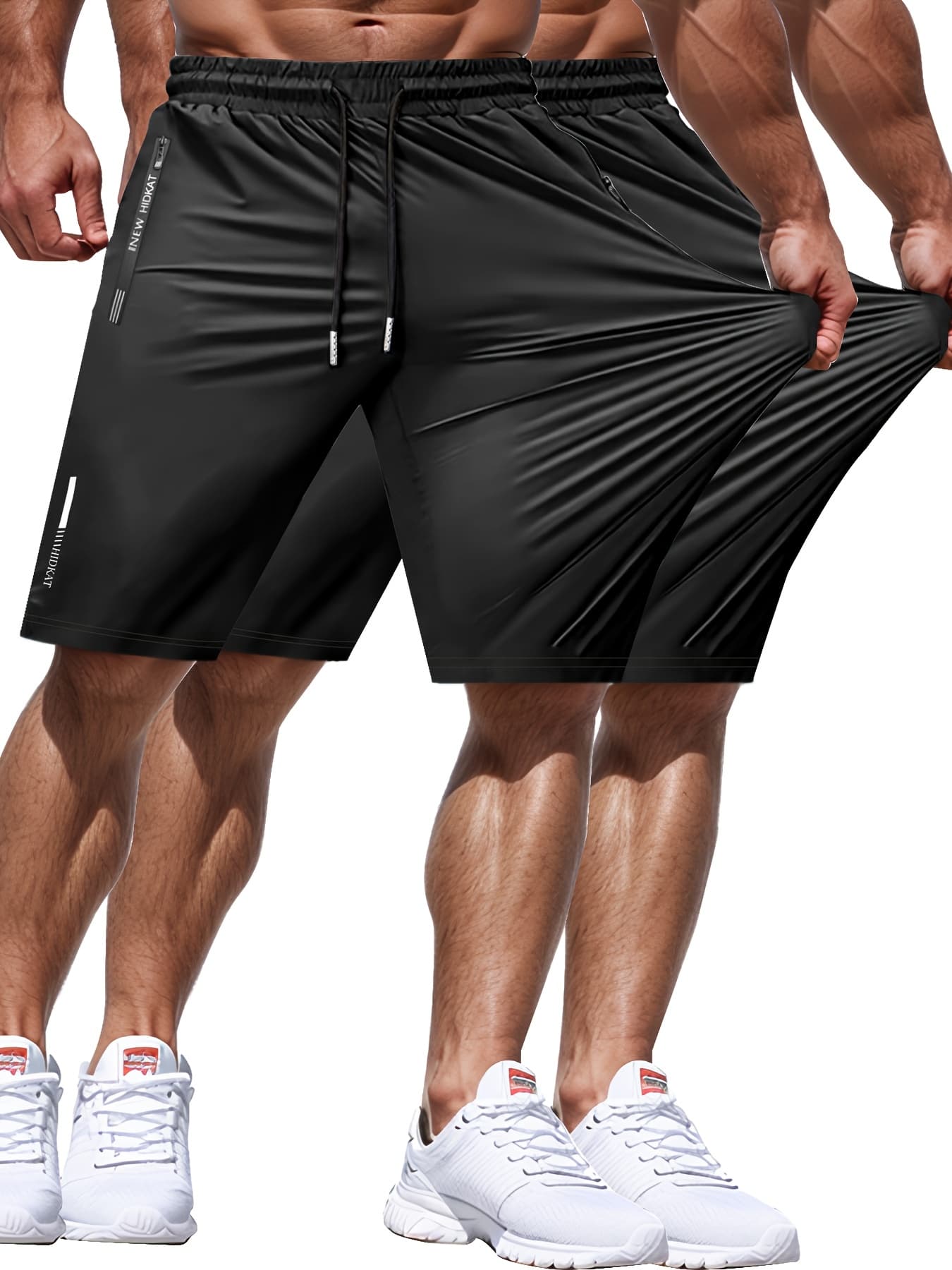 2pcs Men'S Quick-Dry Sports Shorts Summer Breathable Fitness Runnin...