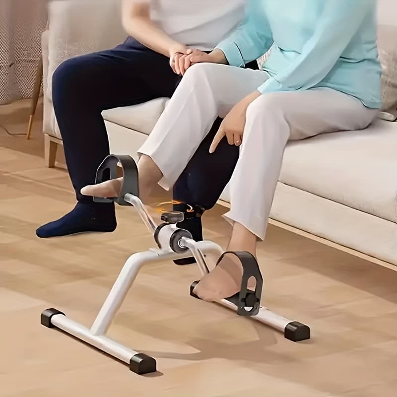 Adjustable Folding Exercise Bike White Portable