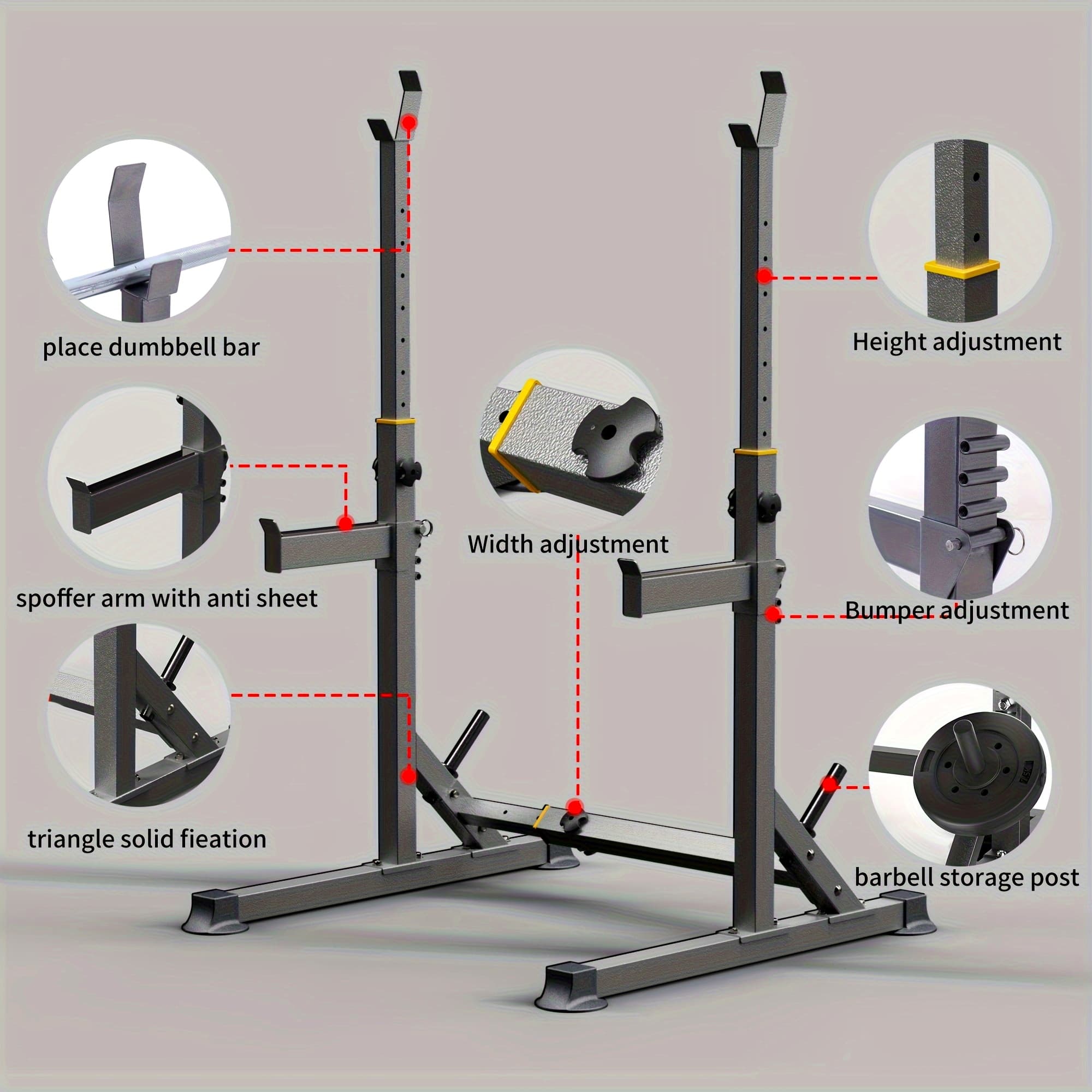 Multi-Function Squat Rack for Home Gym Adjustable