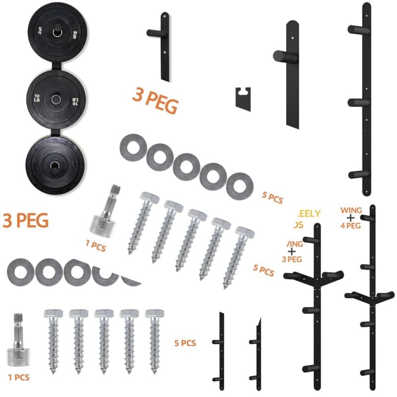 Wall-Mounted Storage Rack for Olympic Plates