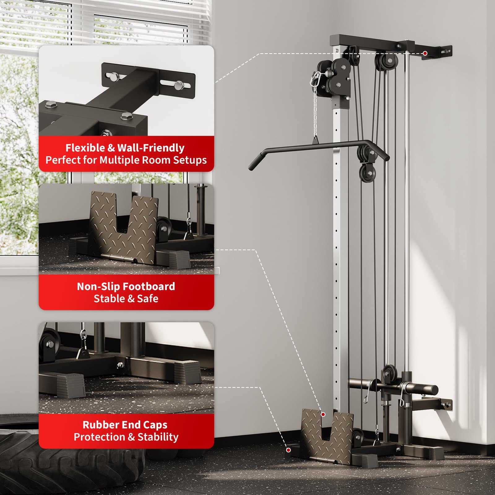 GAOMON Wall-Mounted Lat Pulldown Machine