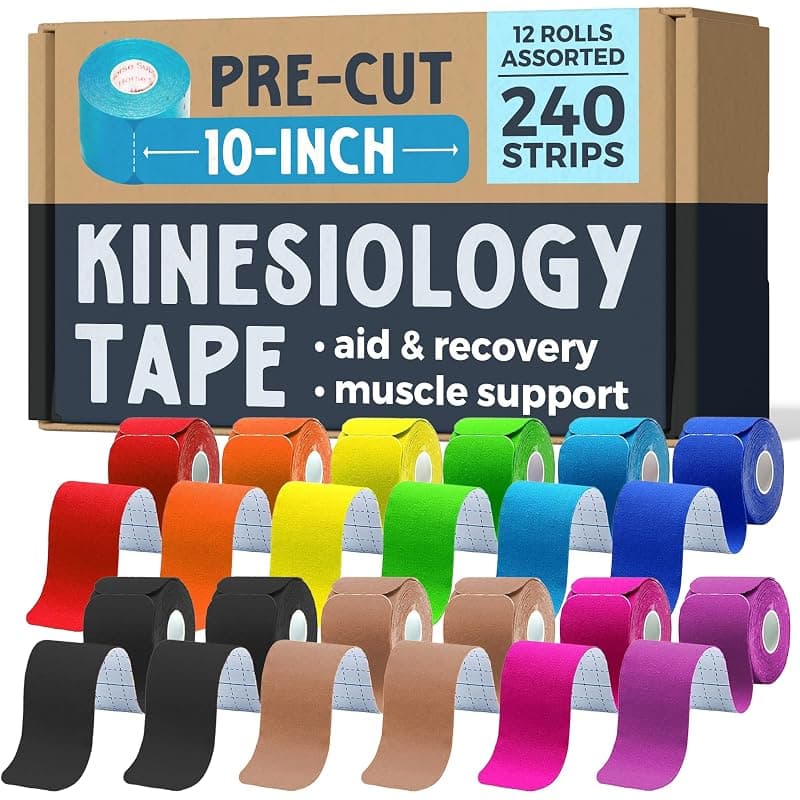 Kinesiology Tape Precut Strips 12 Pack 240 Strips