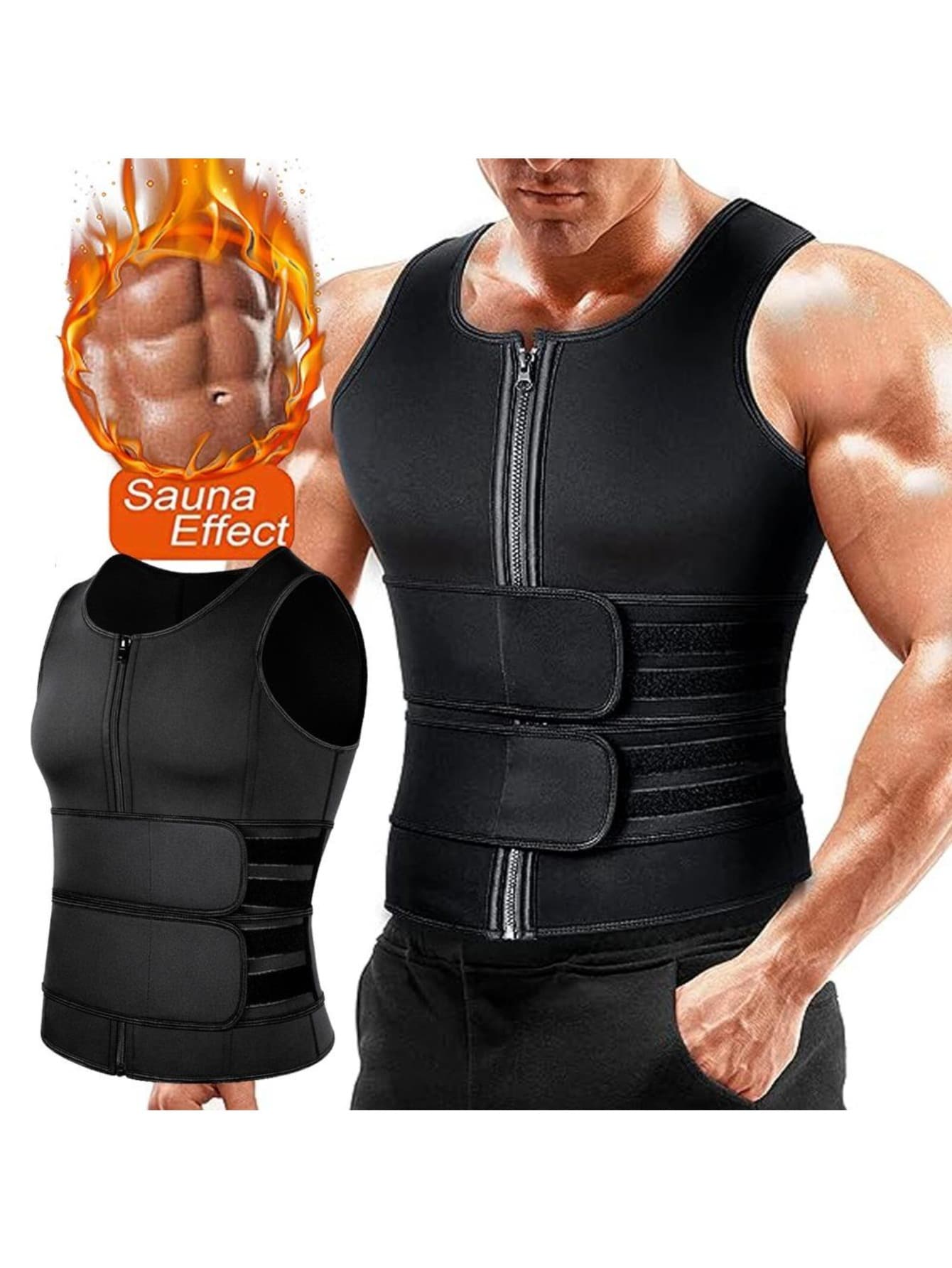 Men Compression Sauna Suit Sweat Vest Body Shaper