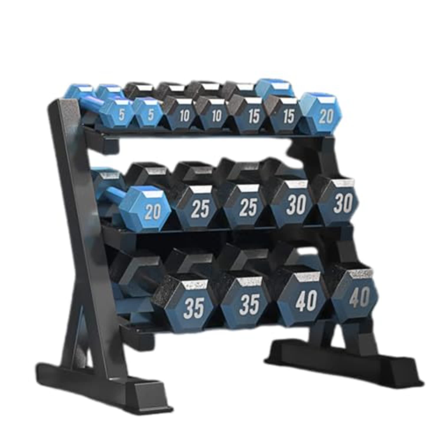 1100LB Heavy-Duty Dumbbell Rack - 3-Tier Adjustable Weight Rack Suitable for Home Gyms, Space-Saving Dumbbell/Kettlebell Storage Cabinet, Industrial-Strength Steel Frame (Rack Only)