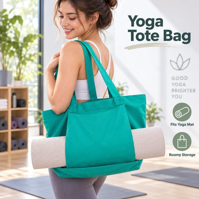 Large for Yoga Mat Tote Bag with Side Mat Holder