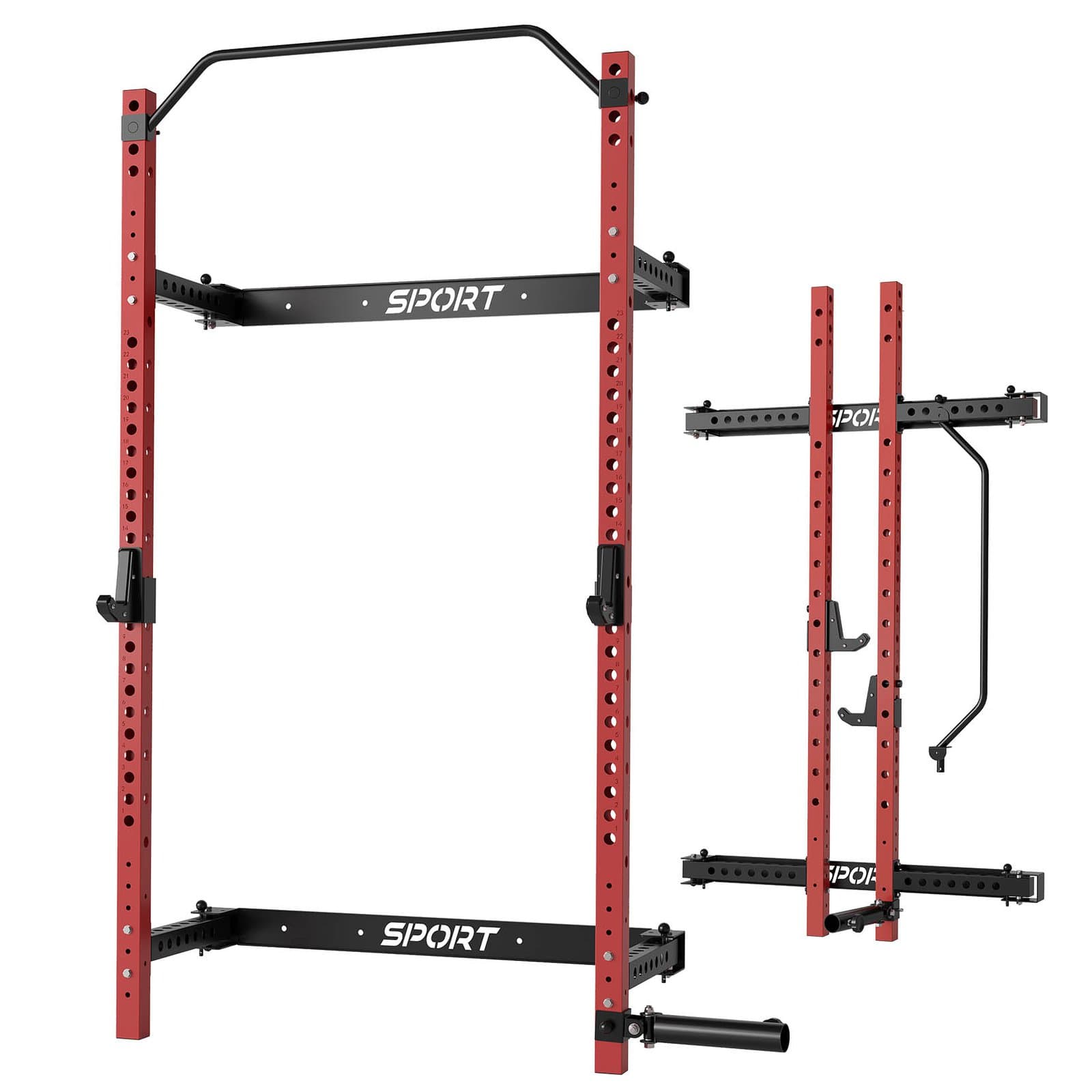 Wall Mount Foldable Squat Rack 1000LBS with Pull Up Bar