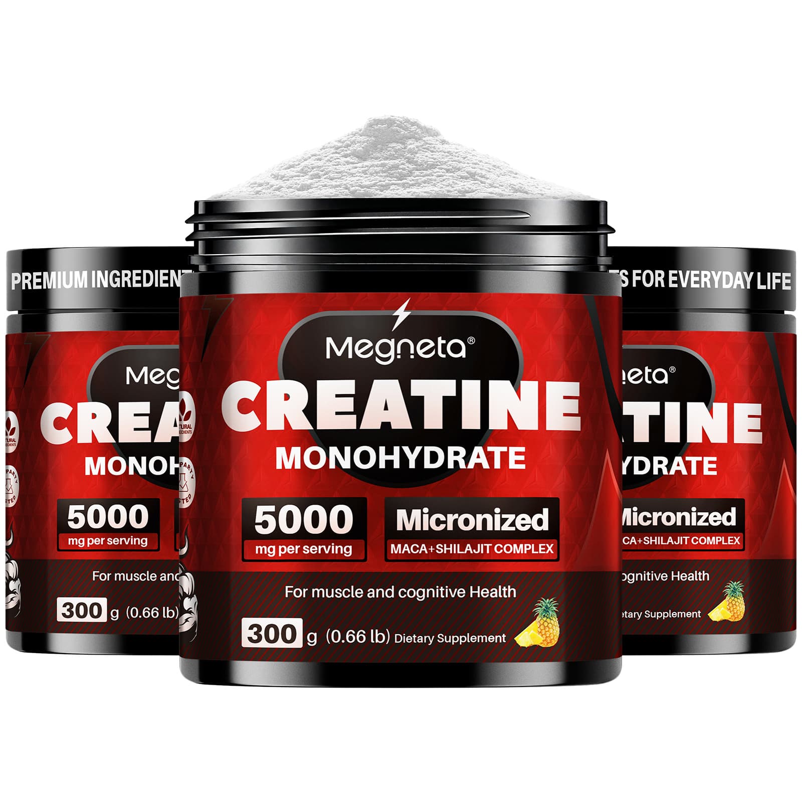 MEGNETA Creatine Monohydrate Powder Pineapple 300G