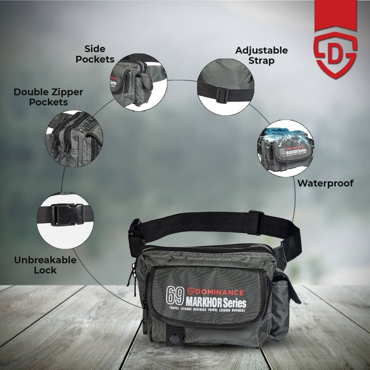Markhor Sports Waist Pouch & Crossbody Chest Bag for Men
