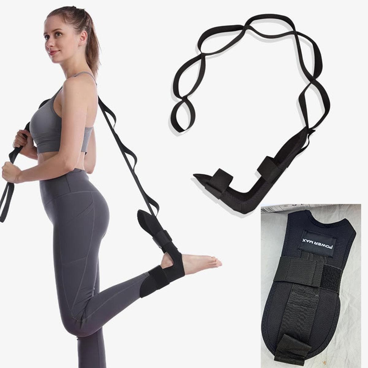 Foot & Leg Stretcher Strap for Yoga – Flexibility Stretching Belt