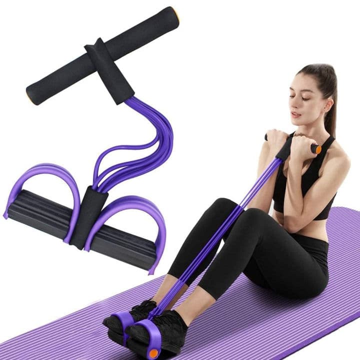 Pull Reducer Resistance Training Bands Tummy Trimmer Belly Fat Burner Body Exerciser Weight Loss Home Gym Workout Arm Muscle Builder Double Pull Rope Pedal Exerciser Yoga Crossfit Unisex