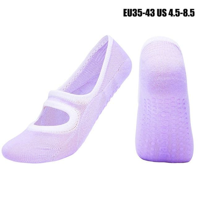 High Quality Ladies Pilates Socks Non-Slip Breathable Backless Yoga Ankle Bare Instep Ladies Ballet Sports Socks Fitness Gym