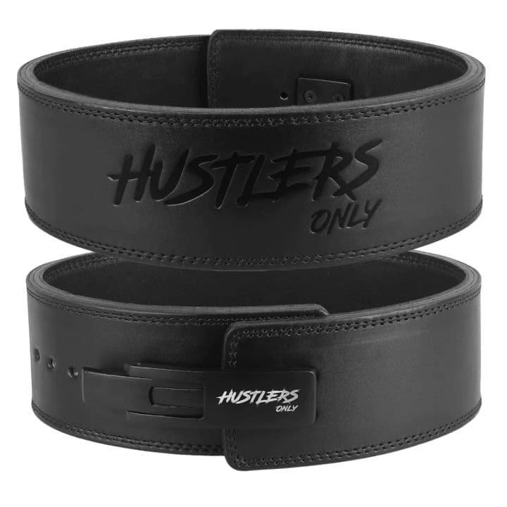 Weightlifting gym Leather lever belt for fitness - 4 inches Black