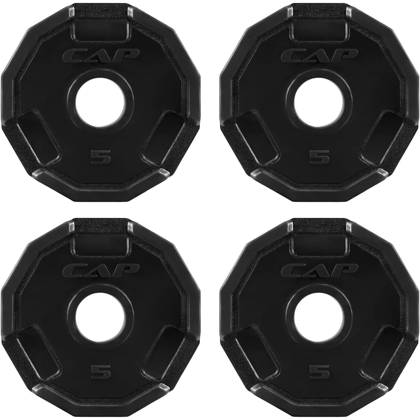 CAPHAUS 2-Inch Rubber Coated Grip Disc, 12-Sided, 5LB Set of 4