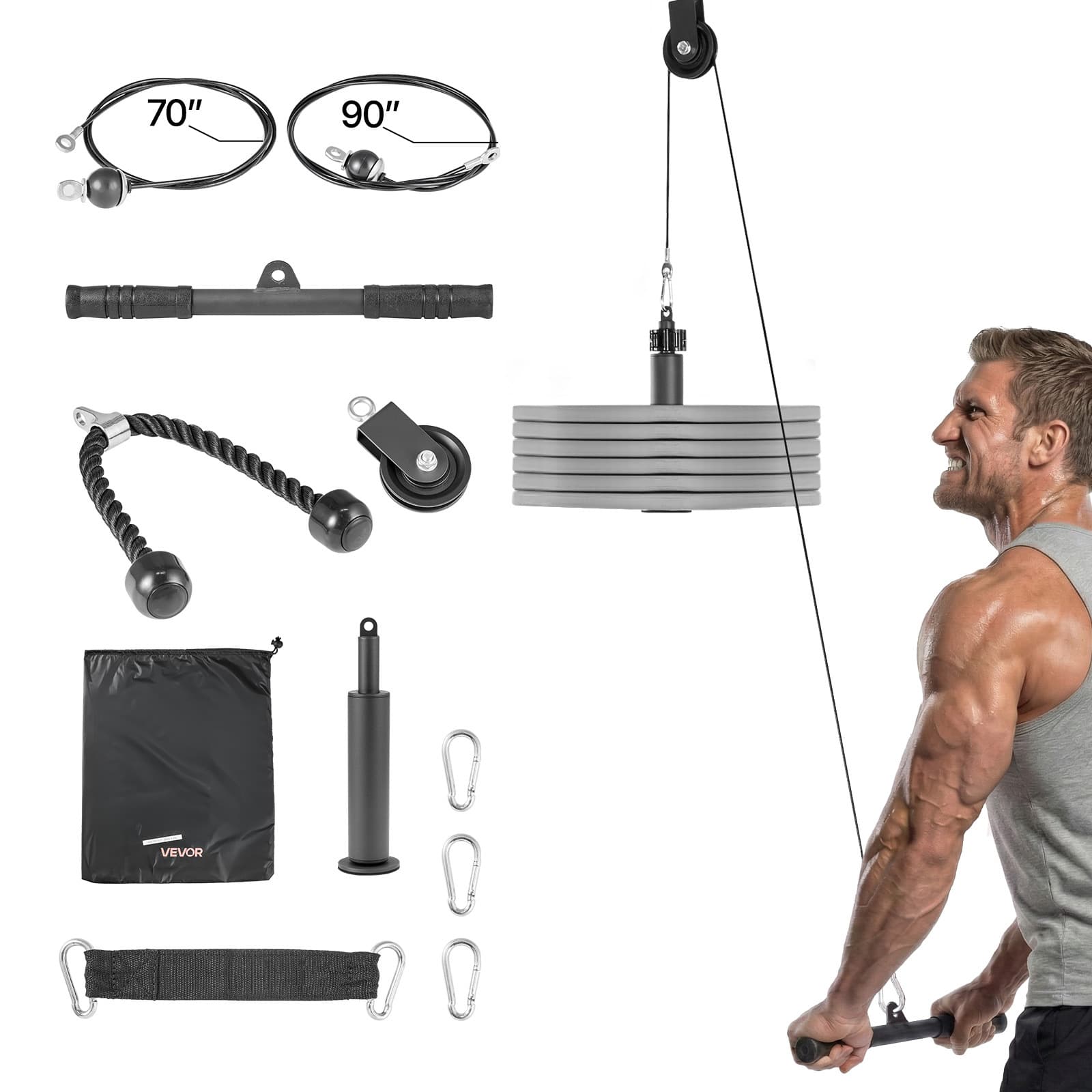 VEVOR Pulley System 1 PC LAT and Lift 280 lbs