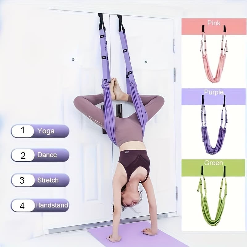 Yoga Stretch Strap Belt for Back, Hip Opening & Flexibility Training