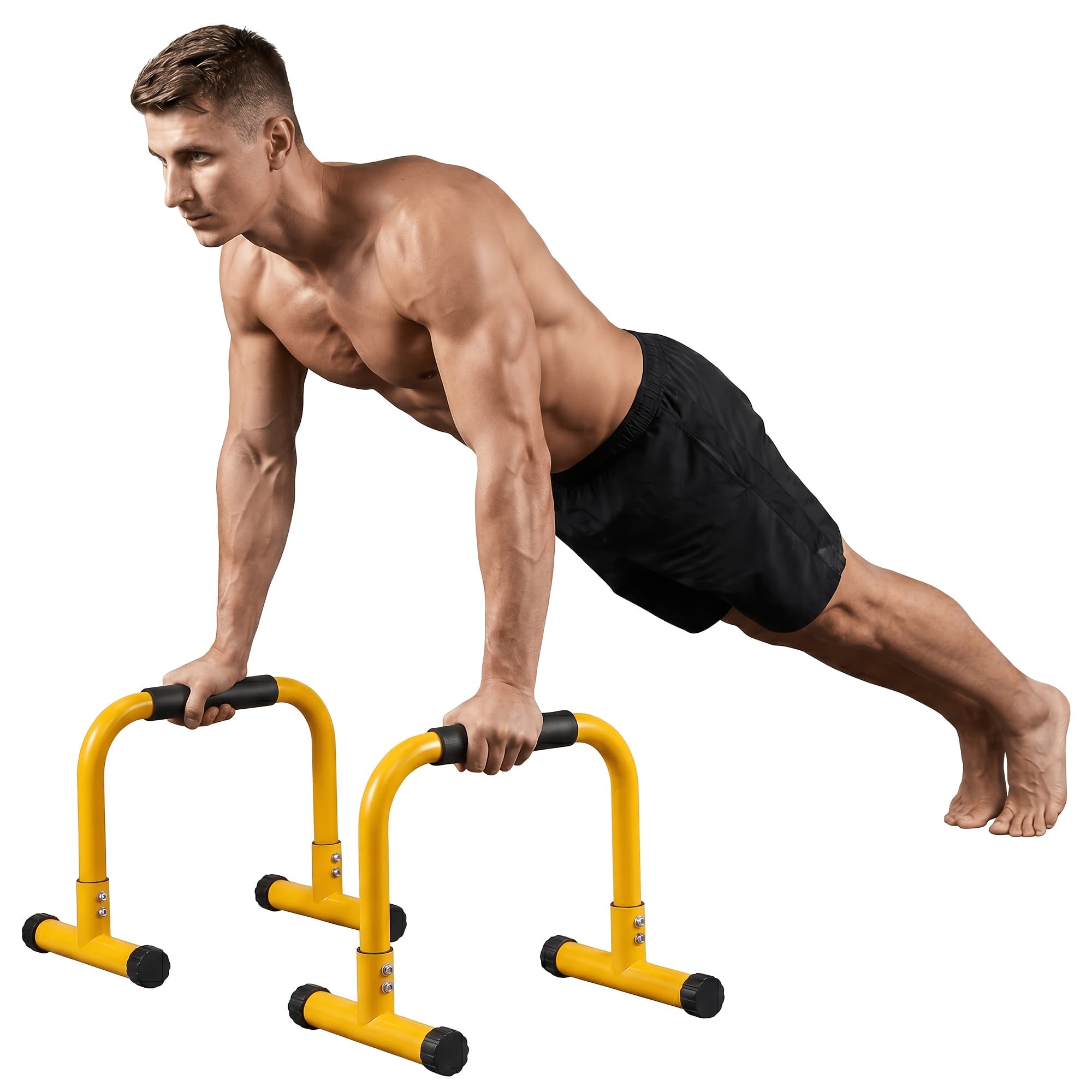 Heavy-Duty Parallel Bars 13.78 inch Steel with Foam Handle