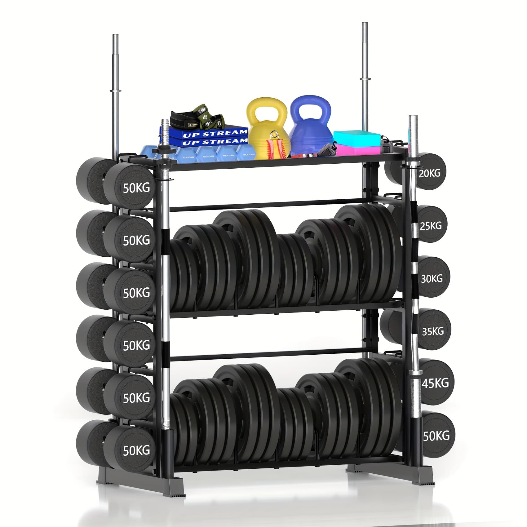 Weight Plate Rack 2700lbs 3 Tier Kettlebell Rack