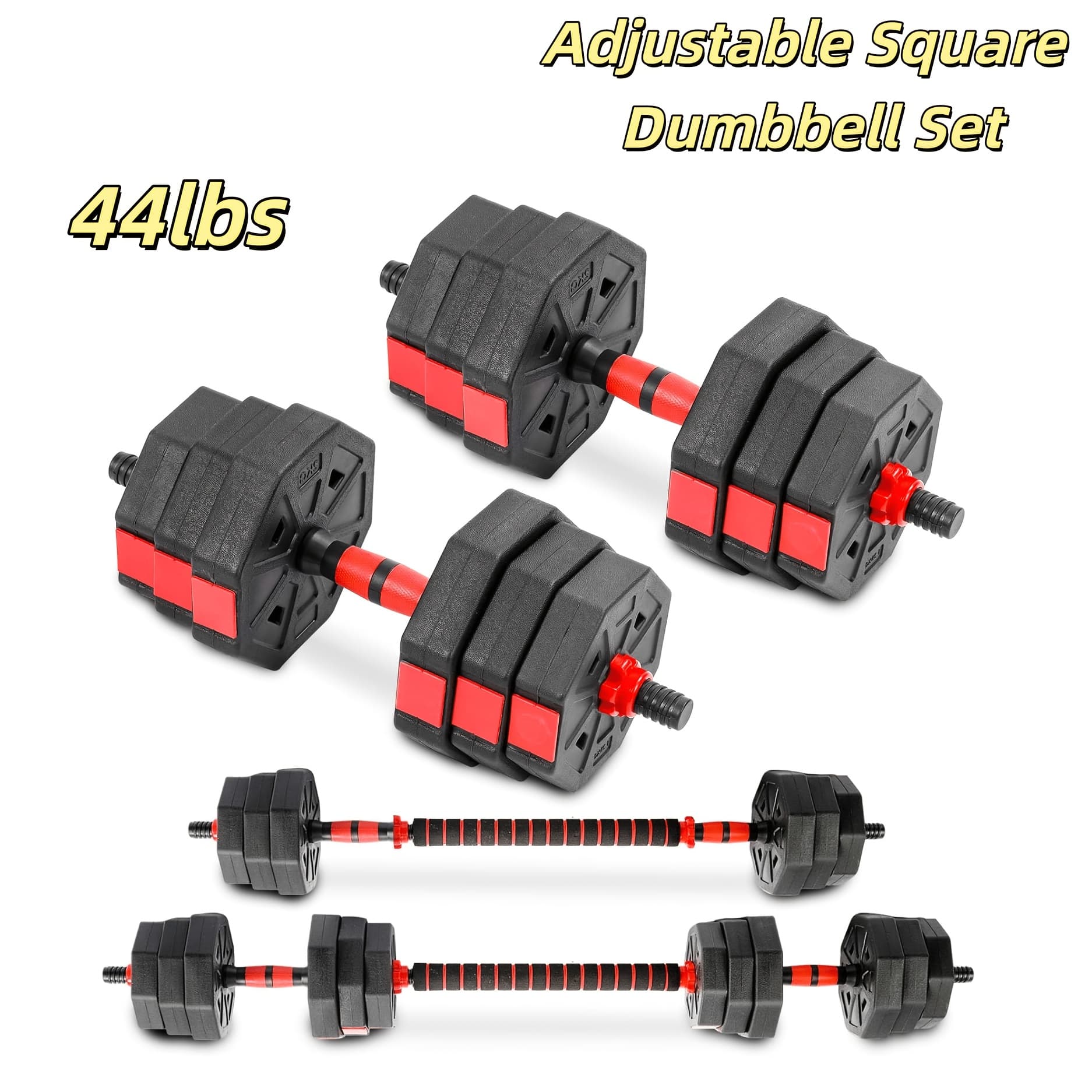 Quickly Adjustable 44 Pound Octagonal Dumbbell