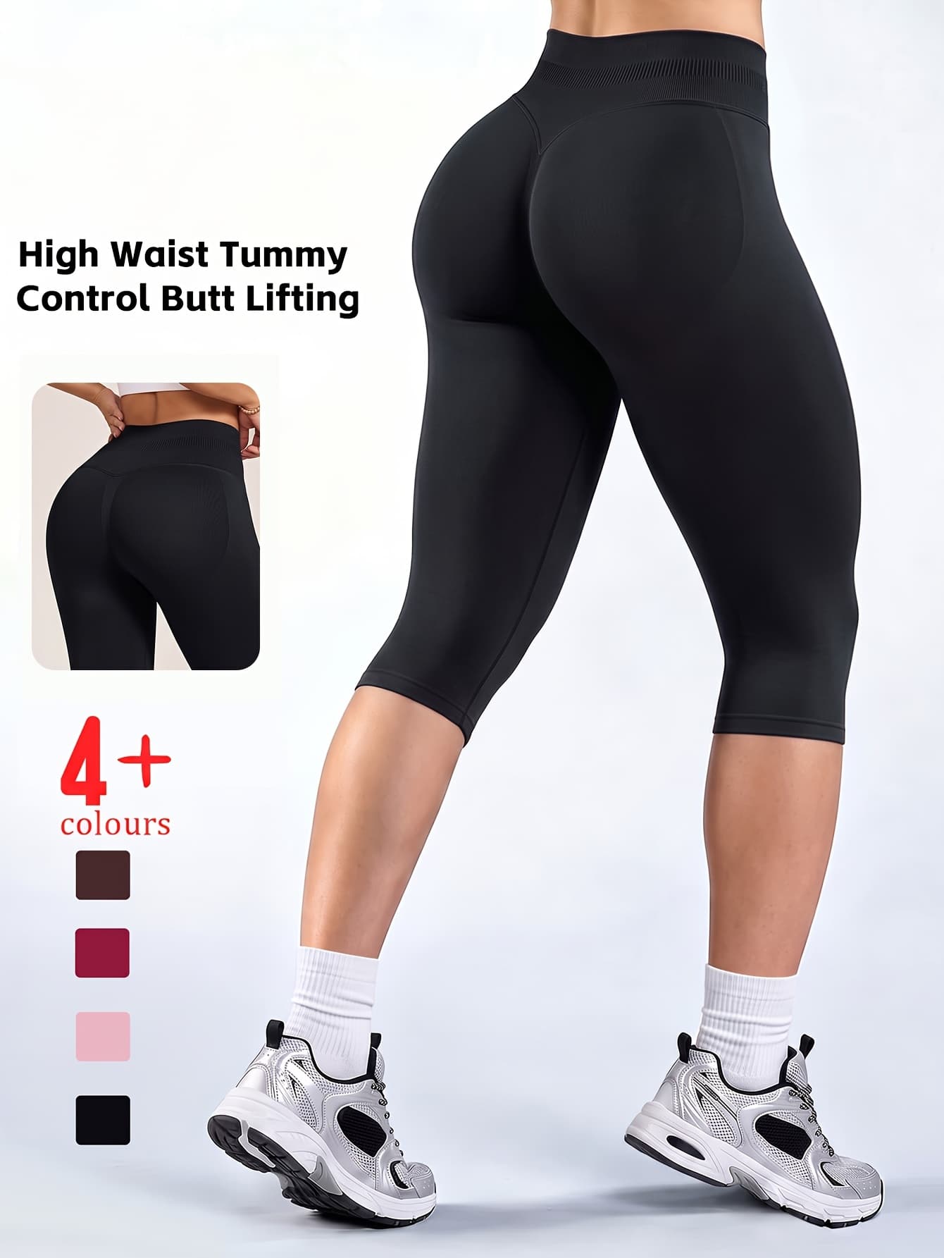 Women's High-Waisted Tummy Control Yoga Leggings - Seamless Lifting...