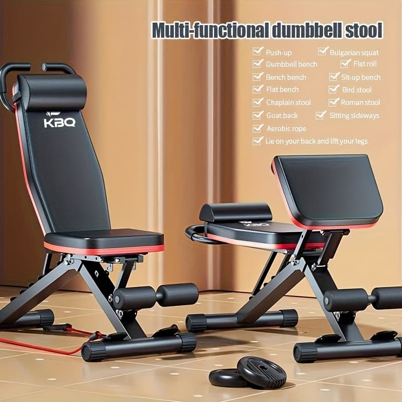 Multi-Functional Fitness Chair with Sit-Up Assistance, 800LB Capacity, Foldable