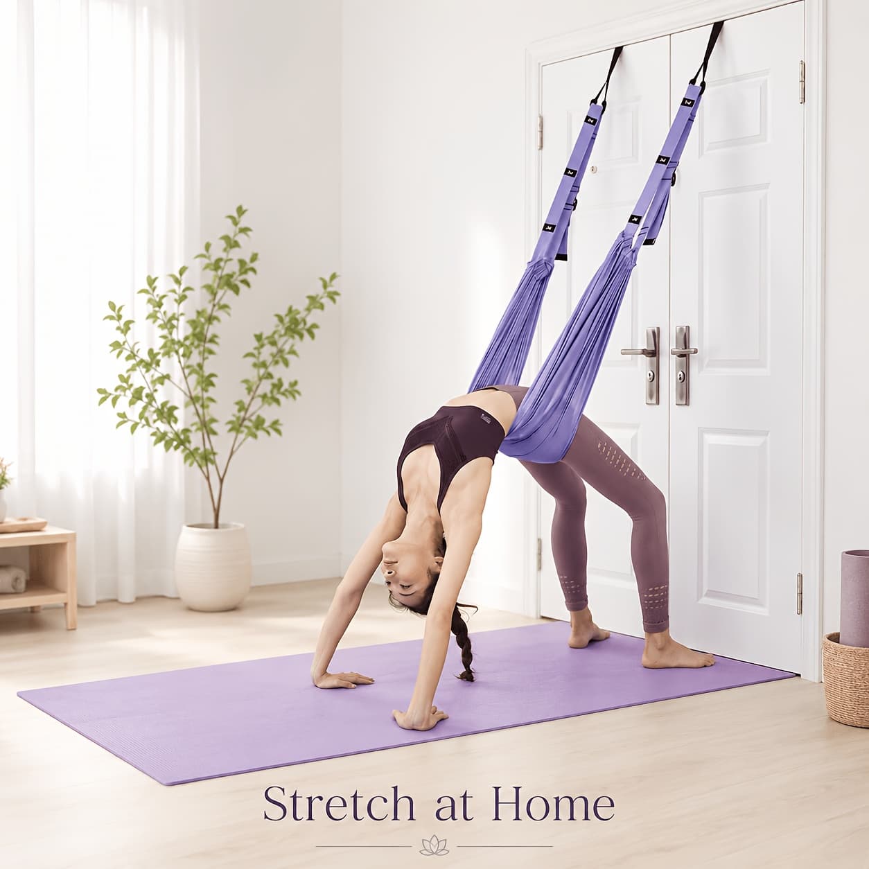 Yoga Inversion Straps with Door Hooks & Waist Belts for Flexibility