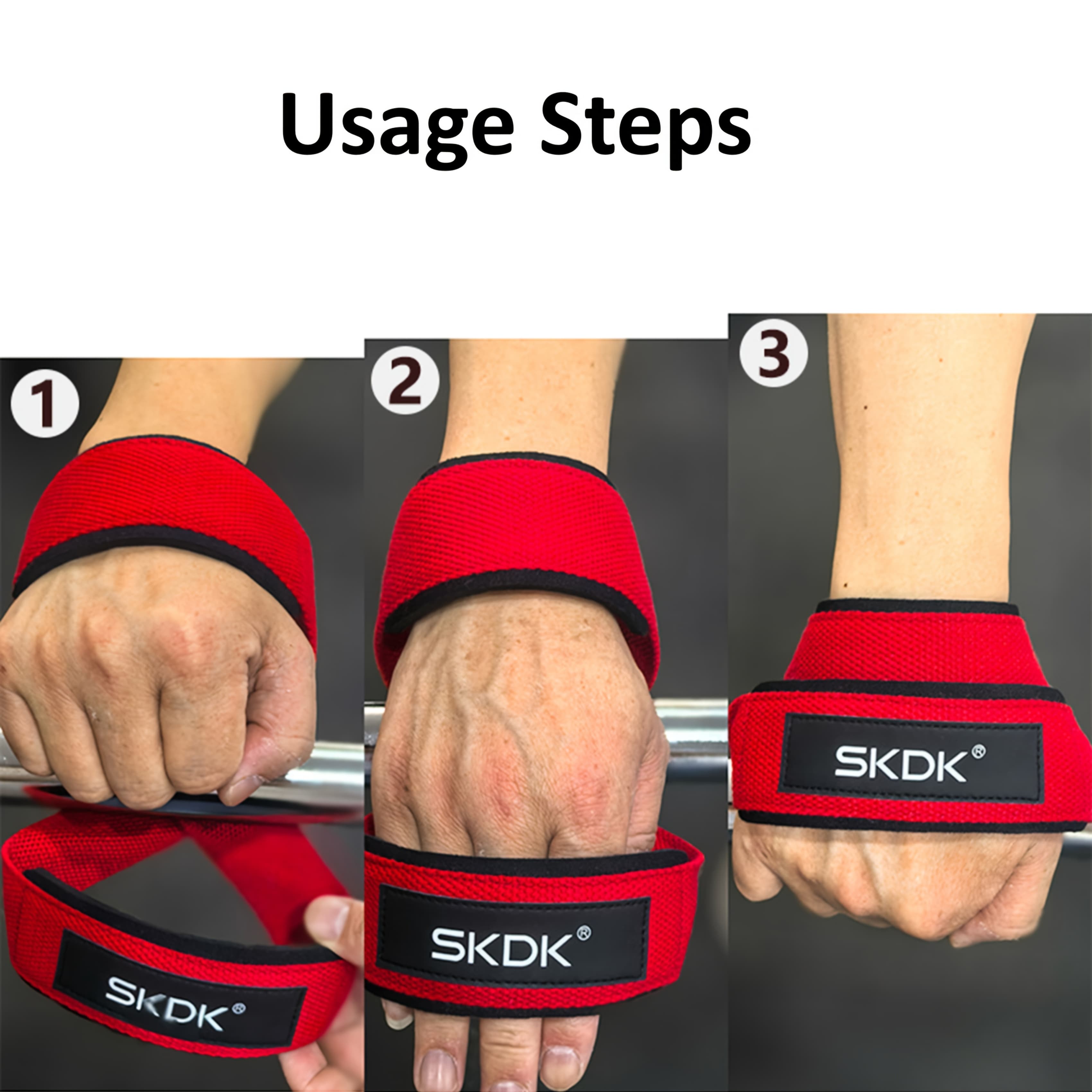 SKDK Fitness Weightlifting Wrist Straps Figure-8