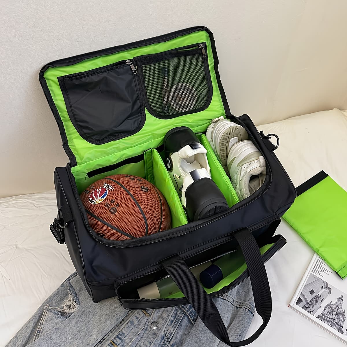 3-Layer Large Capacity Sports Duffel Bag with Shoe Compartment