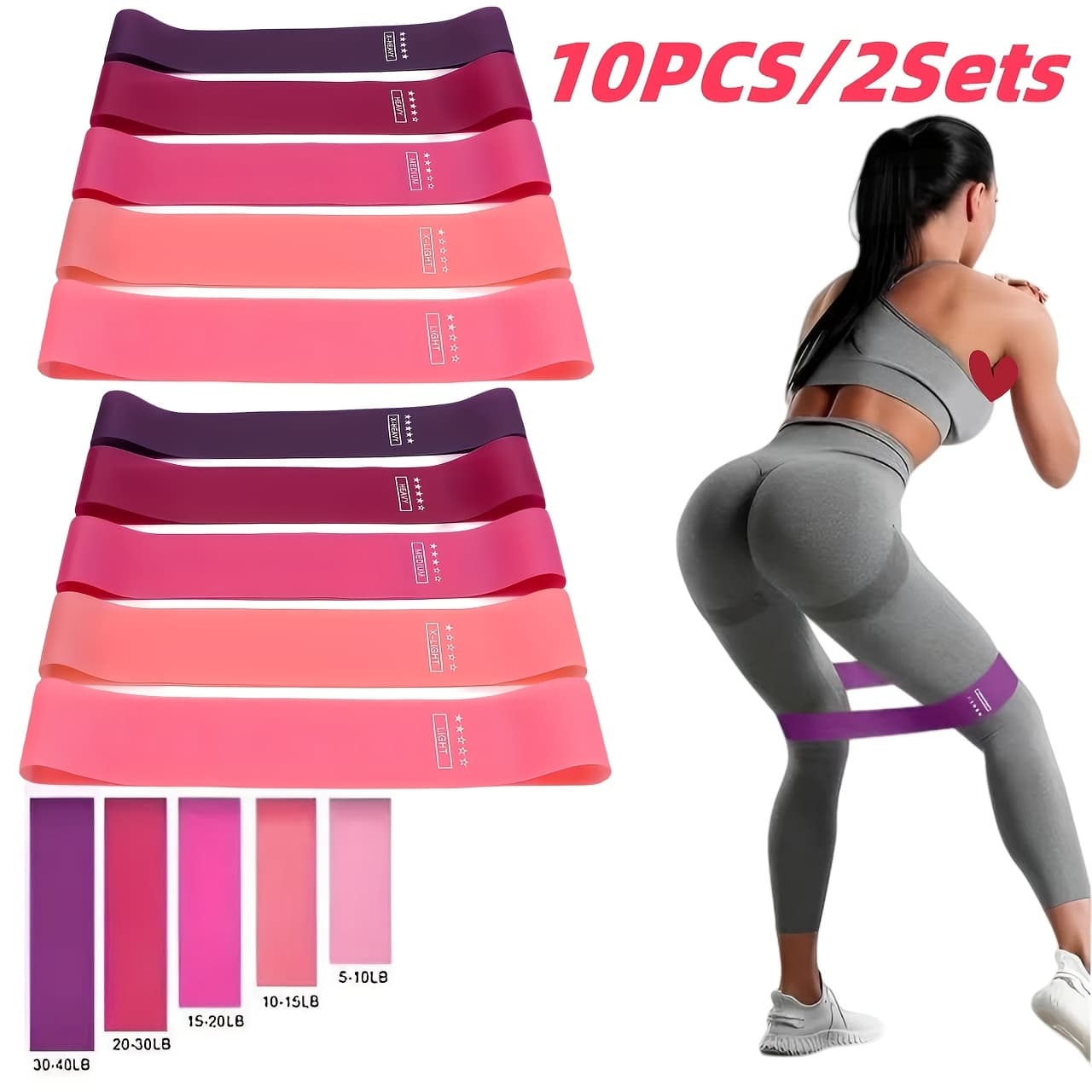 10pcs Resistance Band Set TPE for Full Body