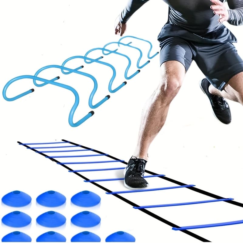 10-Section Agility Ladder & Disc Cones Training Set