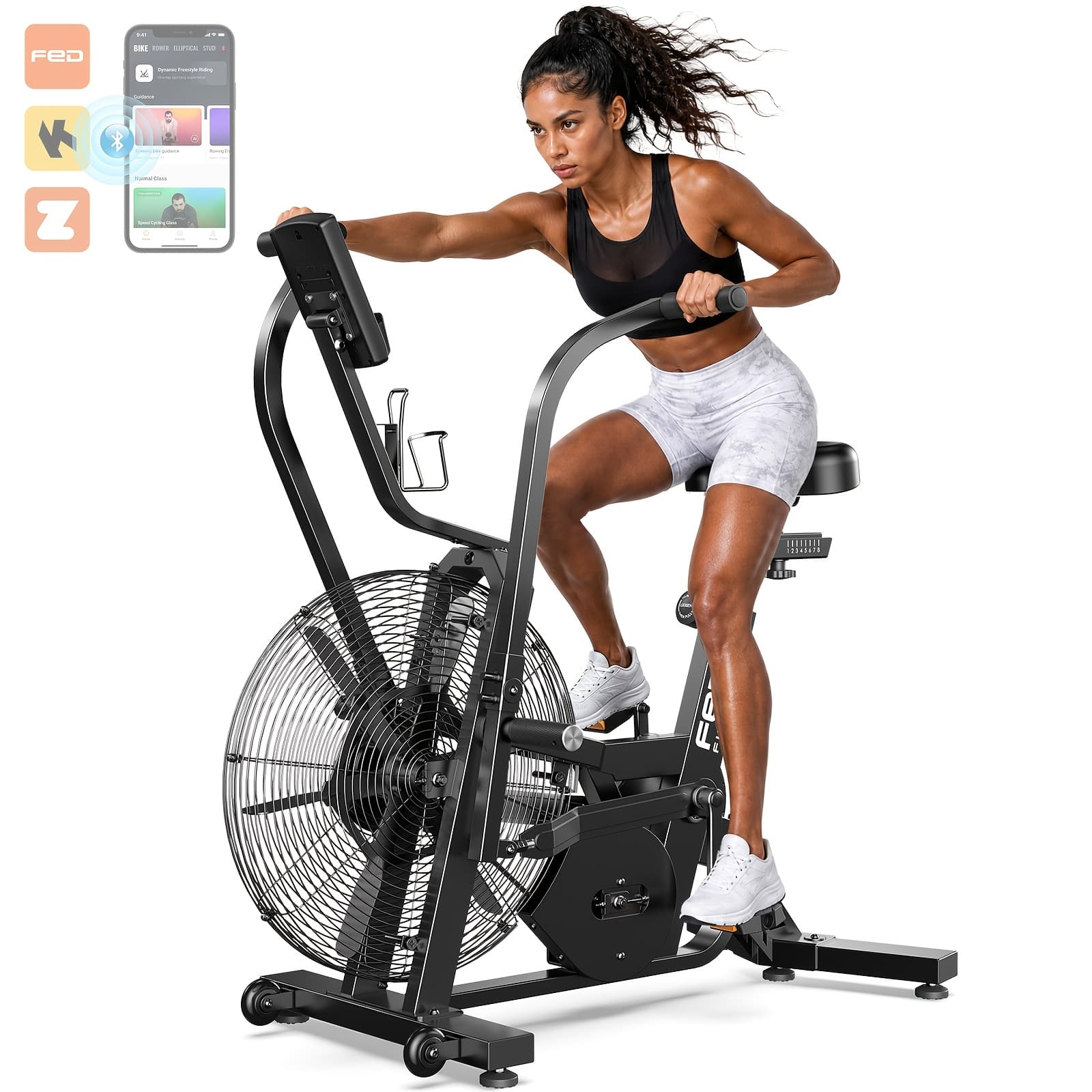 FEIERDUN Air Bike Dual-Action Fan Bike