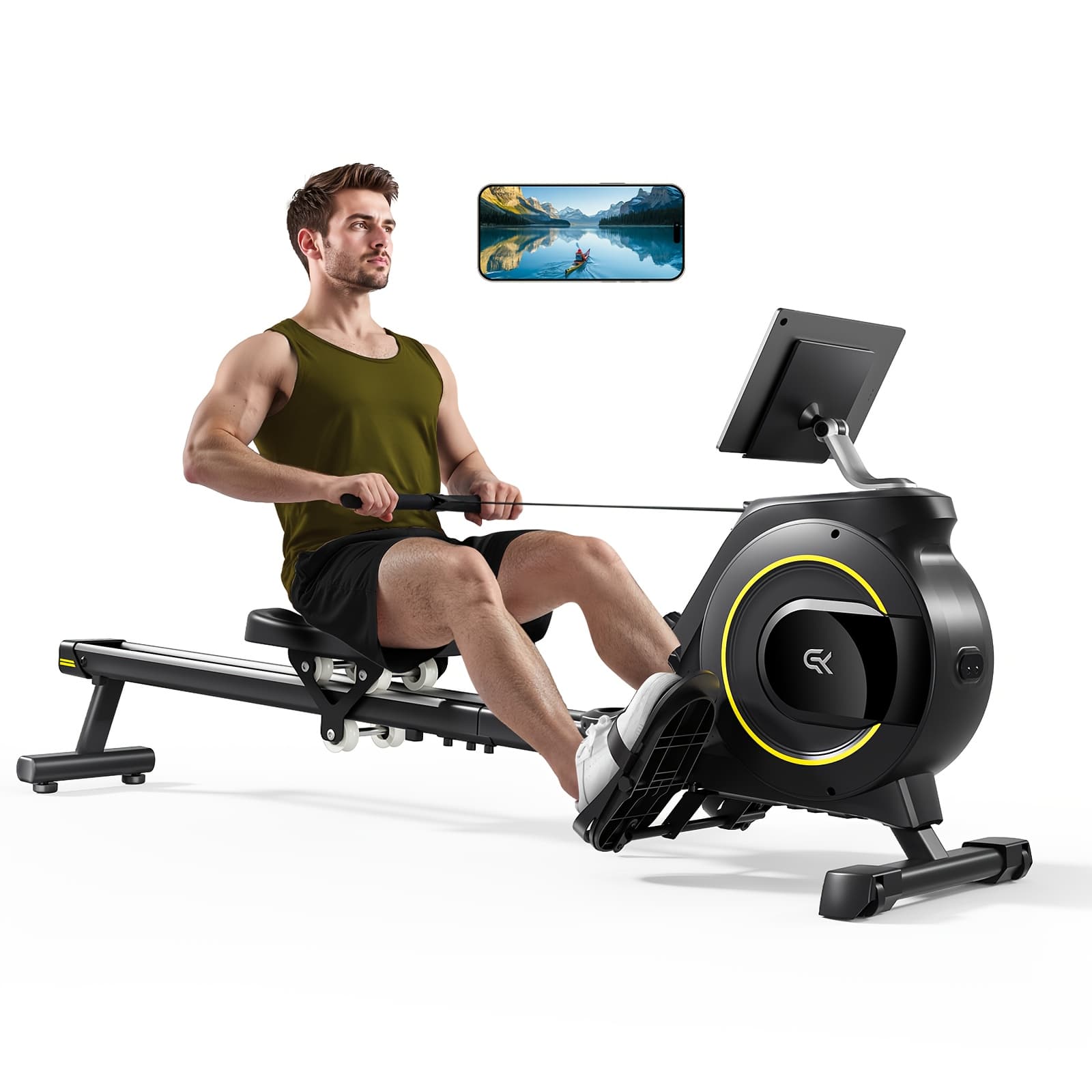 YPOO Magnetic Rower with 16-Level Resistance, 350lb
