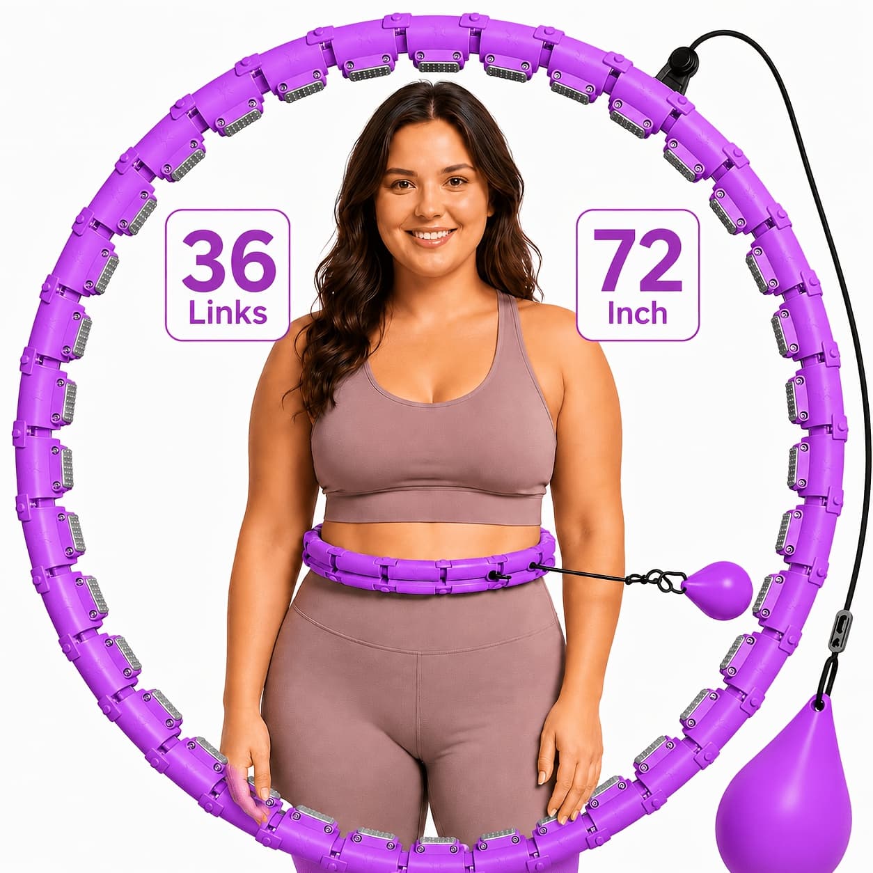 72in Weighted Fitness Ring 36-Link Adjustable