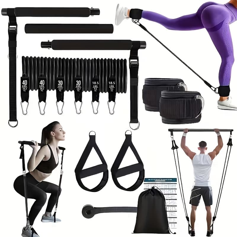 14pcs Pilates Stick Set with Resistance Tension Bands