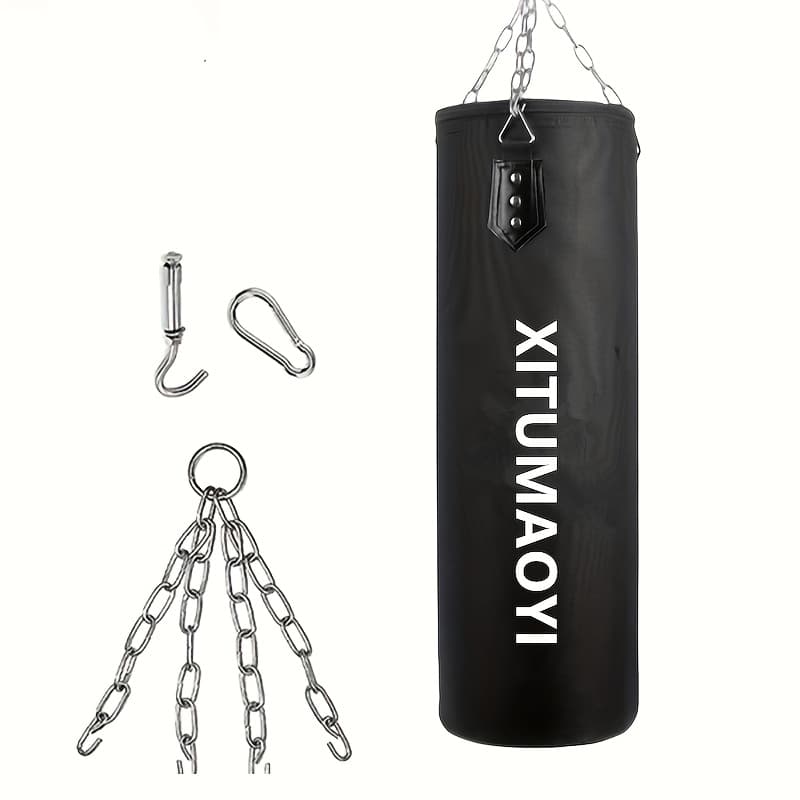 Black Oxford Cloth Unfilled Boxing Punching Bag with Chains