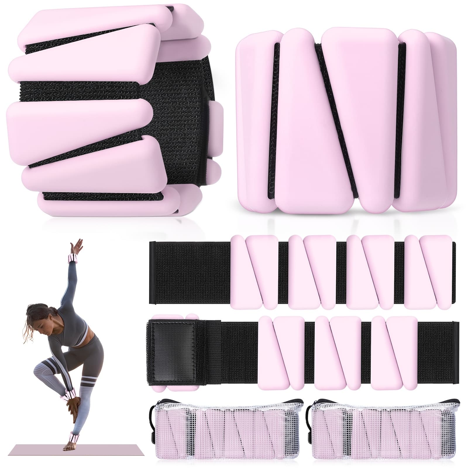 Women's Adjustable Wrist & Ankle Weights Set of 4 (4 Lbs)
