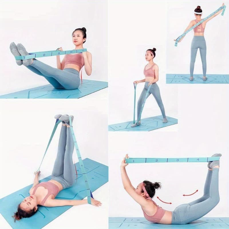 11-Hole Yoga Stretching Belt for Full-Body Stretching