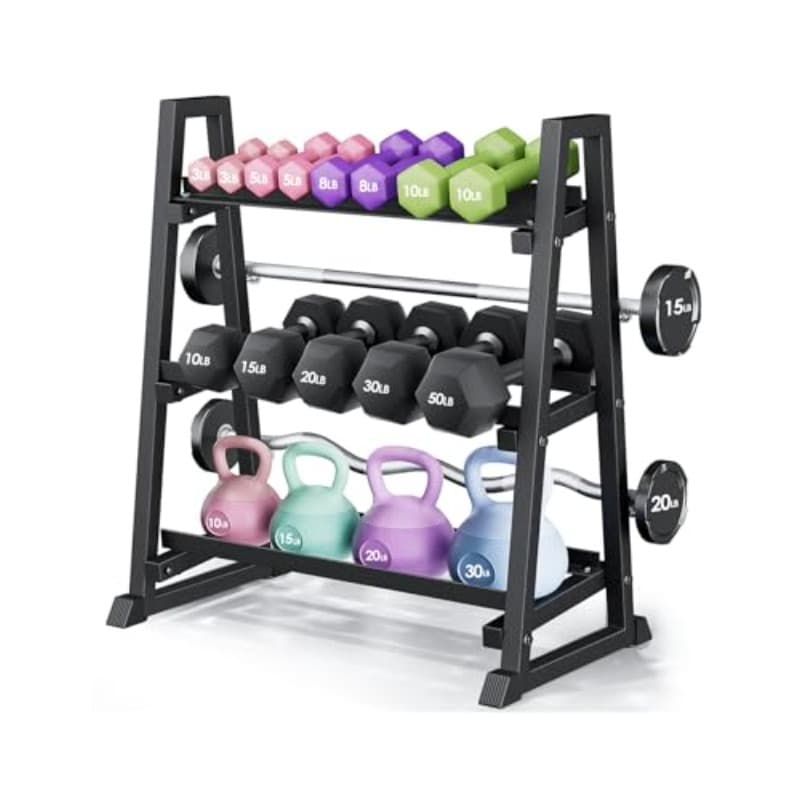 Dumbbell Rack 3 Tiers 1300LBS Trapezoidal