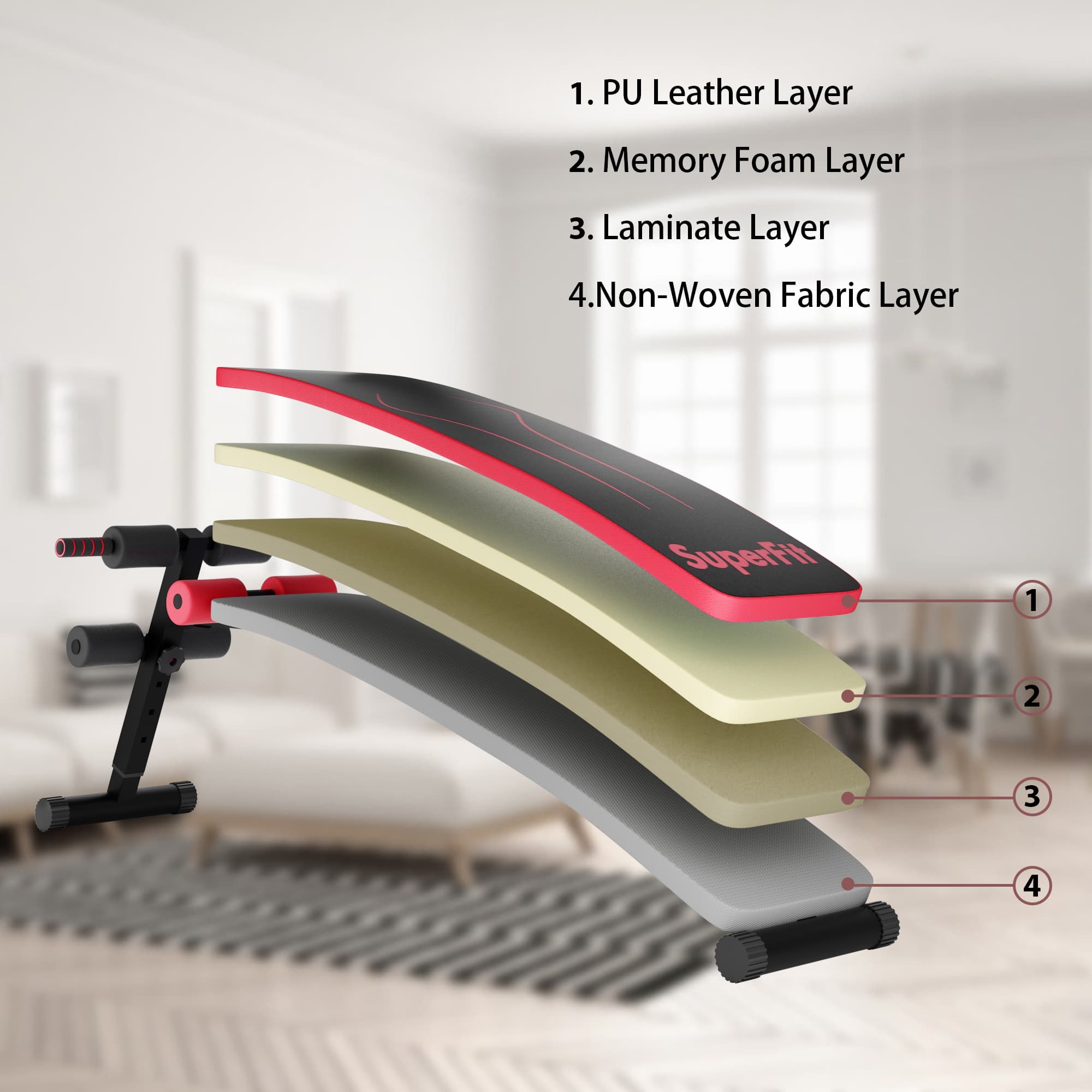 Maxmass Foldable Sit-Up Bench Crunch Handles
