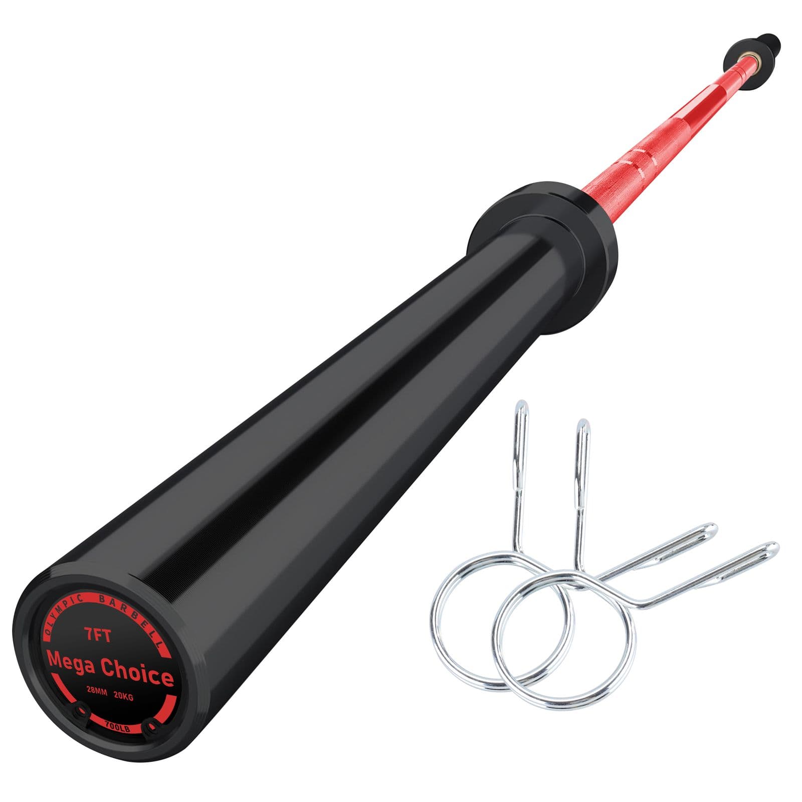 7ft Heavy-Duty Straight Barbell, 45 Lb, 700lb Capacity