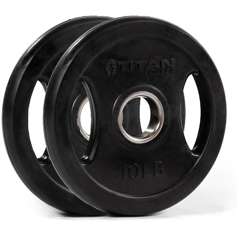Titan Fitness Grip Plates, Cast Iron And Rubber Coating
