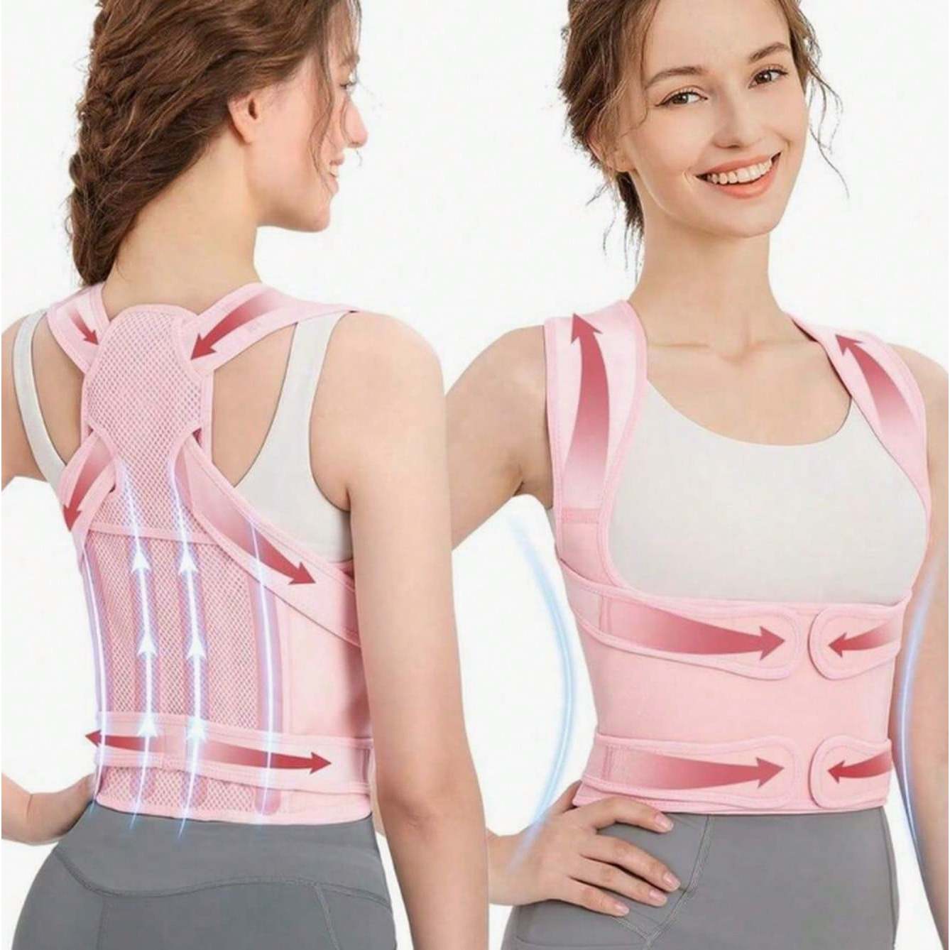 1pc Breathable Pink Back Support Brace